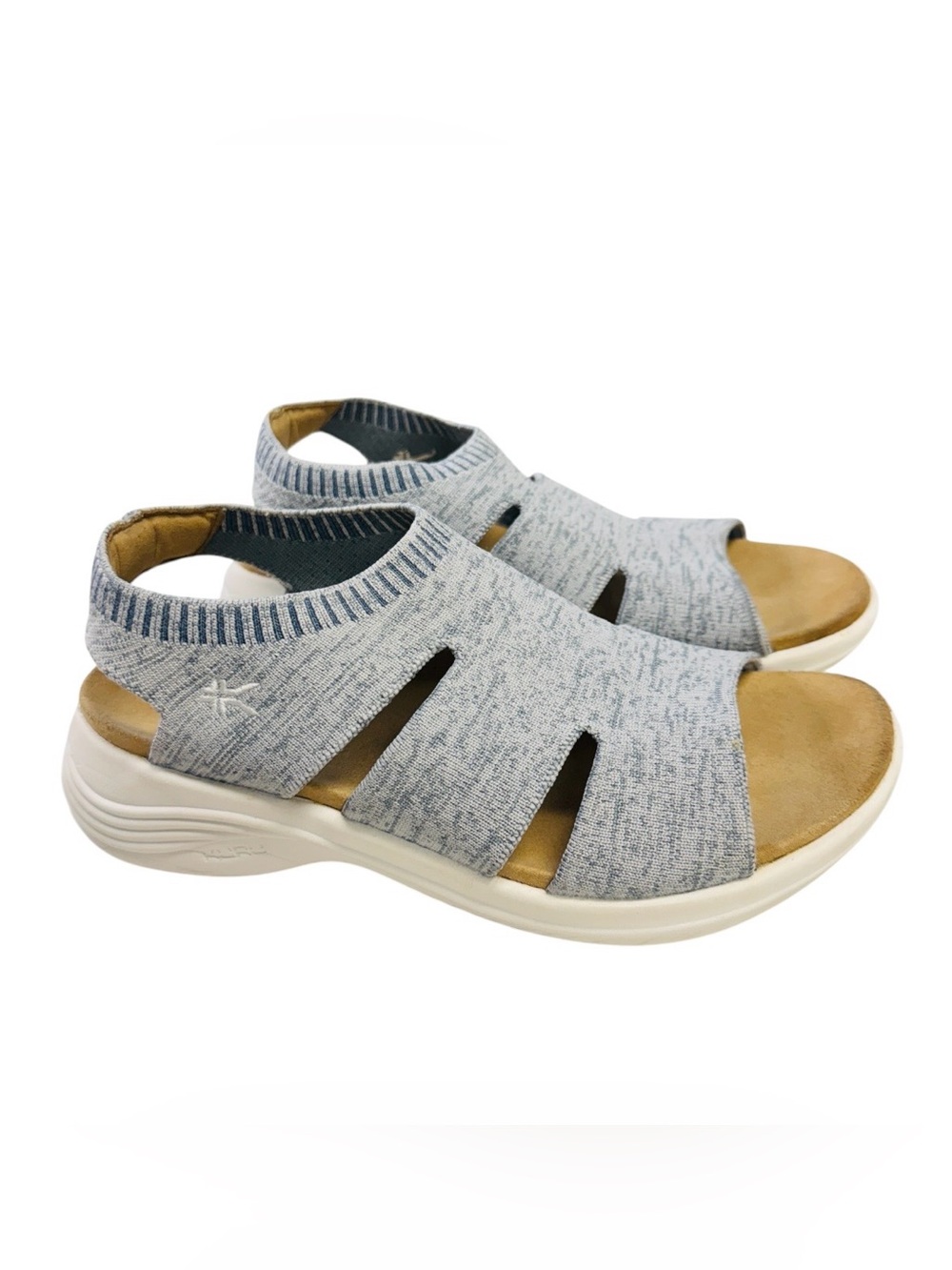 Kuru Coda Muse Light Blue/Gray Knit Comfort Sandals Women’s Sz.8